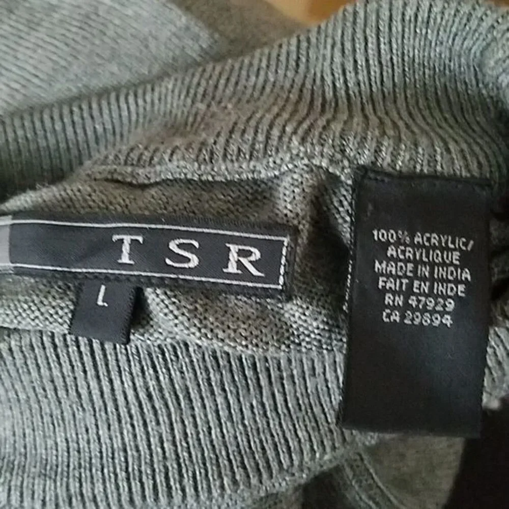 TSR Men’s Gray Acrylic Long Sleeve Pullover Sweater Size L Casual
